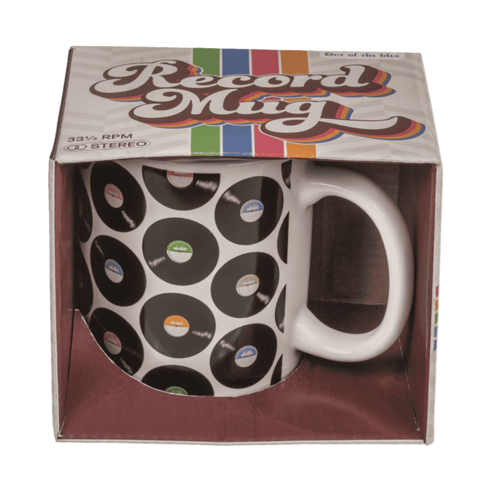 Becher, Schallplatten, aus Steingut, 8 x 10 cm,