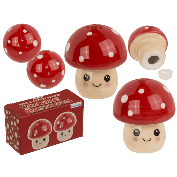 Salz-& Pfefferstreuer, Kawaii Pilze, 5 x 5 x 5 cm,
