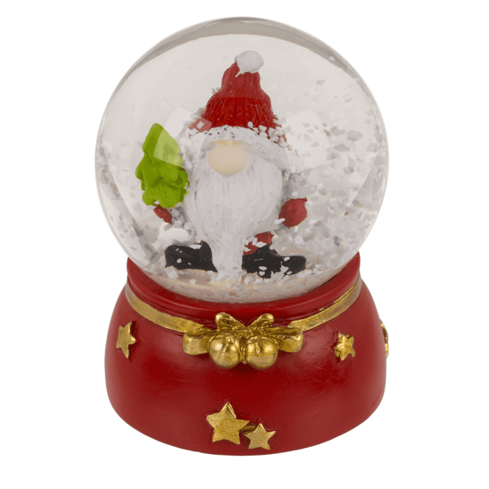 Schneekugel, Wichtel, auf Sockel,4,5 x 4,5 x 6 cm,