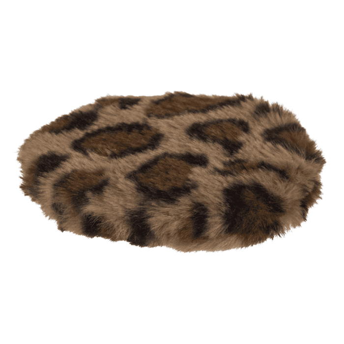 Runder Handwärmer, Leopard, mit Plüschüberzug,