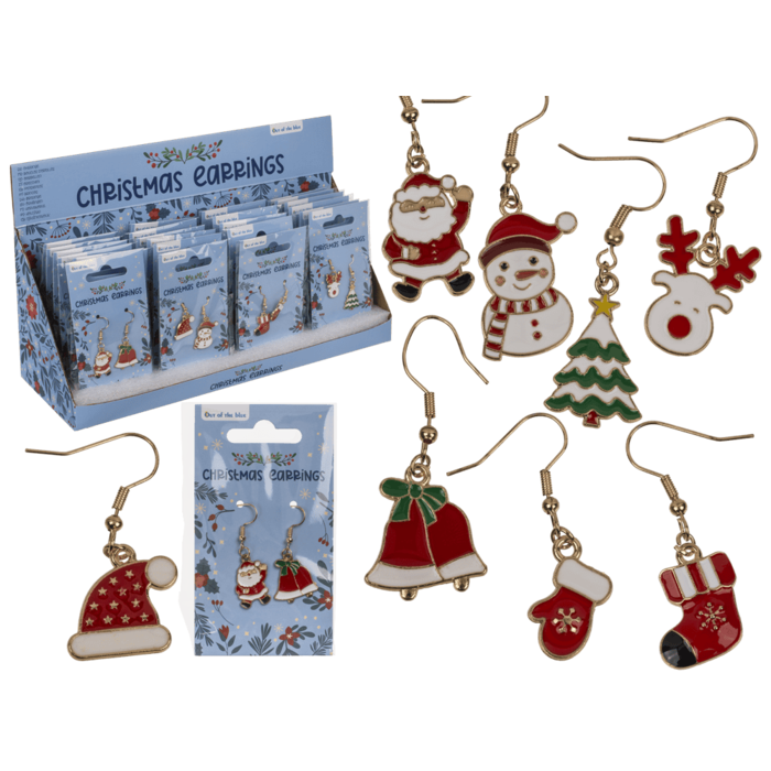Ohrringe, X-MAS, aus Zinklegierung,