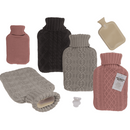 Wärmflasche mit Stricküberzug, Zopfmuster,