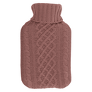 Wärmflasche mit Stricküberzug, Zopfmuster,