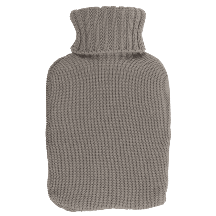 Wärmflasche mit Stricküberzug, Zopfmuster,