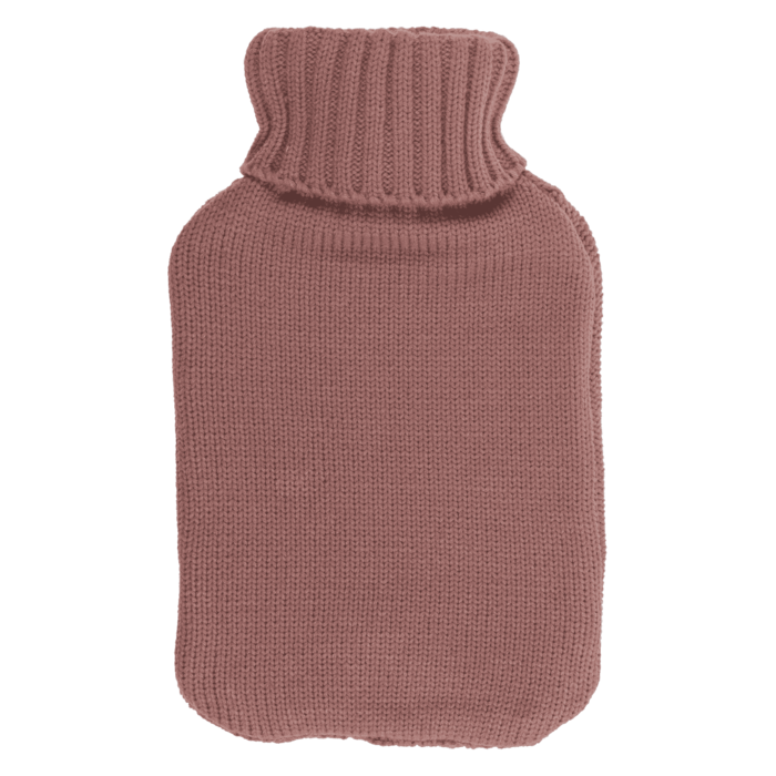 Wärmflasche mit Stricküberzug, Zopfmuster,