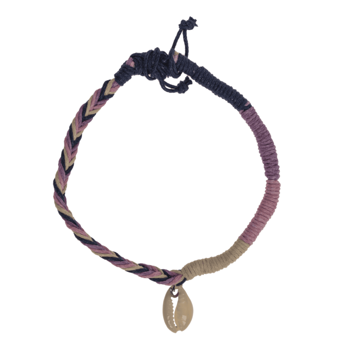 Fußkette mit Muschel Dekor, aus Baumwolle,