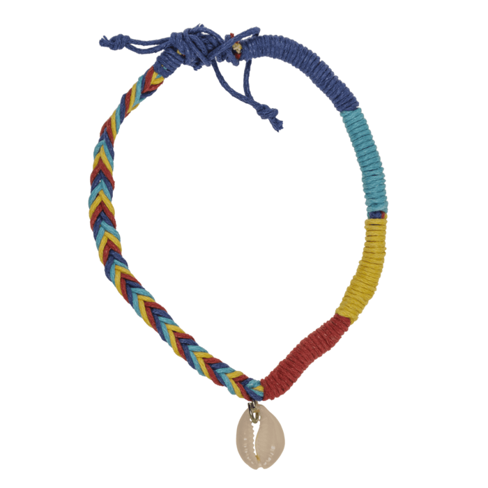 Fußkette mit Muschel Dekor, aus Baumwolle,