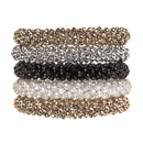 Textil-Haarband/Armband mit Kunststoffperlen,