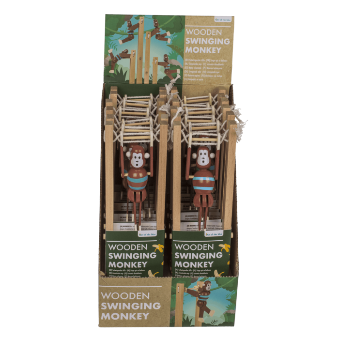 Schwingender Affe aus Holz, 7x2,2x23 cm,