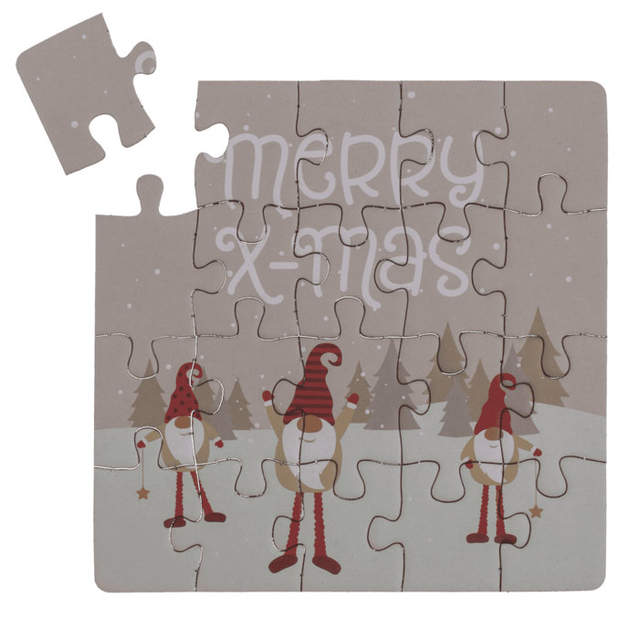 Quadratische Geschenkkarte, Puzzle, X-Mas,