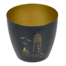 Metall-Teelichthalter, Maritim, 10 x 10 x 9 cm,