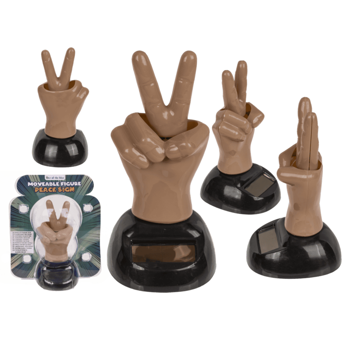 Bewegliche Figur, Peace Zeichen, mit Solarzelle,