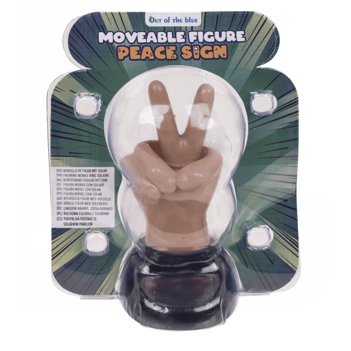 Bewegliche Figur, Peace Zeichen, mit Solarzelle,