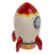 Spardose, Rakete, 12,5 x 7 cm, aus Steingut,