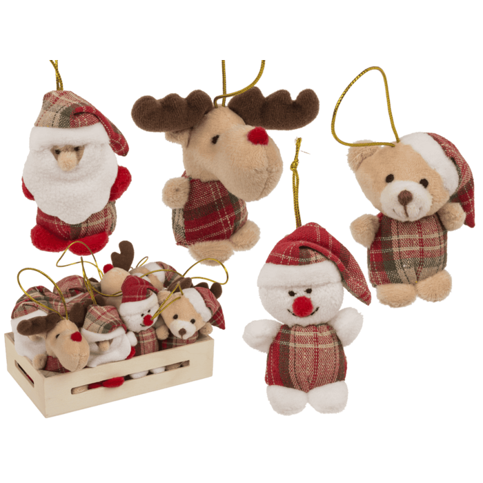 Weihnachts-Plüsch mit Aufhängeband, 8 cm,