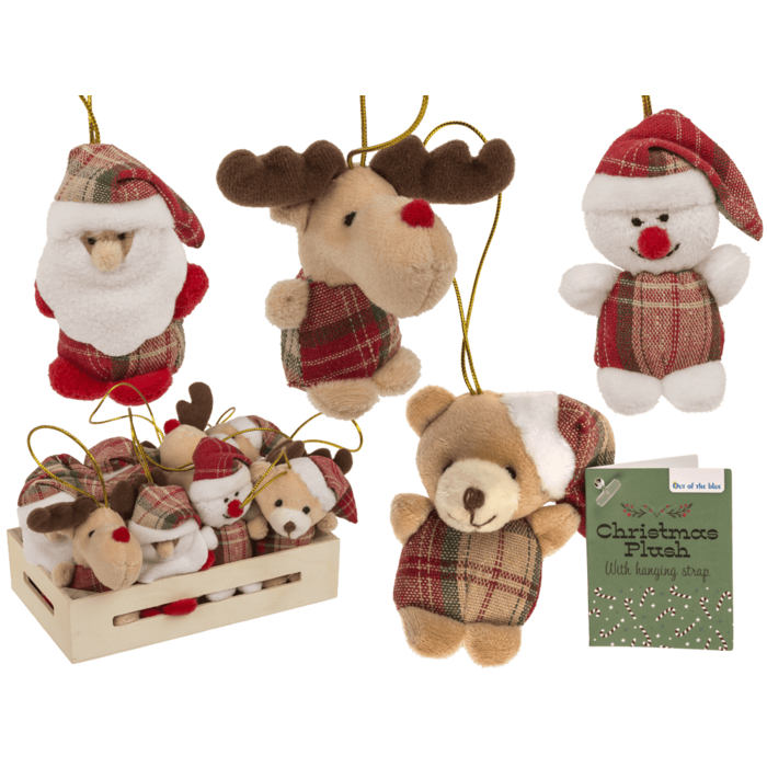 Weihnachts-Plüsch mit Aufhängeband, 8 cm,