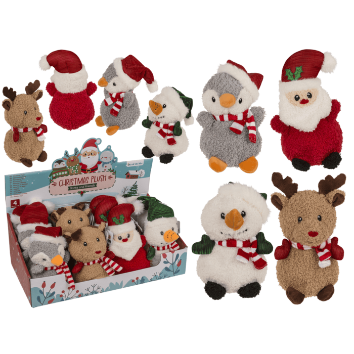 Weihnachts-Plüsch, Süße Tiere, 15 cm,