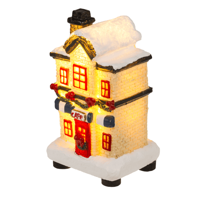 Beleuchtetes Weihnachtshäuschen, 6,5 x 8 cm,