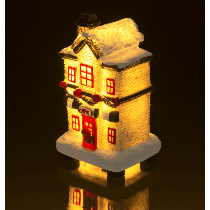 Beleuchtetes Weihnachtshäuschen, 6,5 x 8 cm,