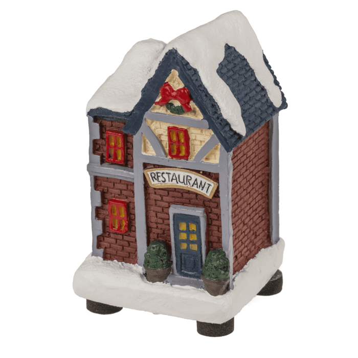 Beleuchtetes Weihnachtshäuschen, 6,5 x 8 cm,