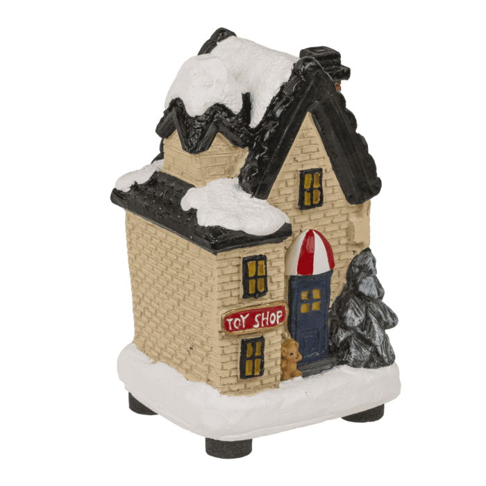 Beleuchtetes Weihnachtshäuschen, 6,5 x 8 cm,