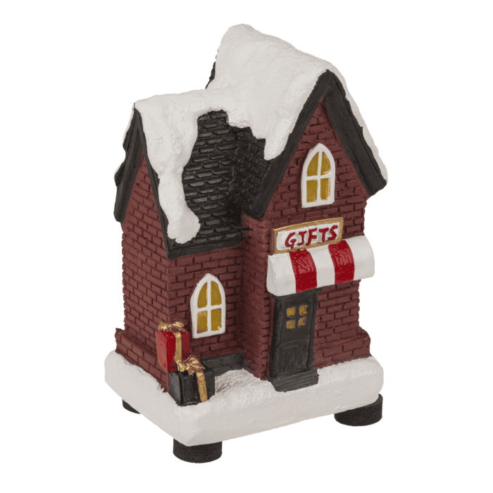 Beleuchtetes Weihnachtshäuschen, 6,5 x 8 cm,