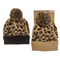 Winter-Mütze mit Kunstfell-Bommel, Leopard,
