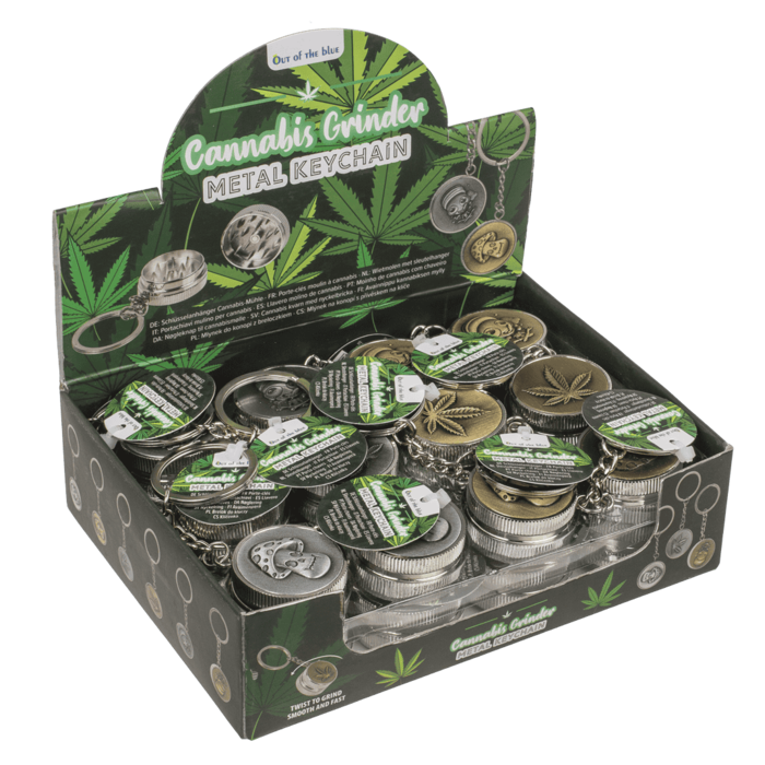 Metall-Schlüsselanhänger, Cannabis Mühle,