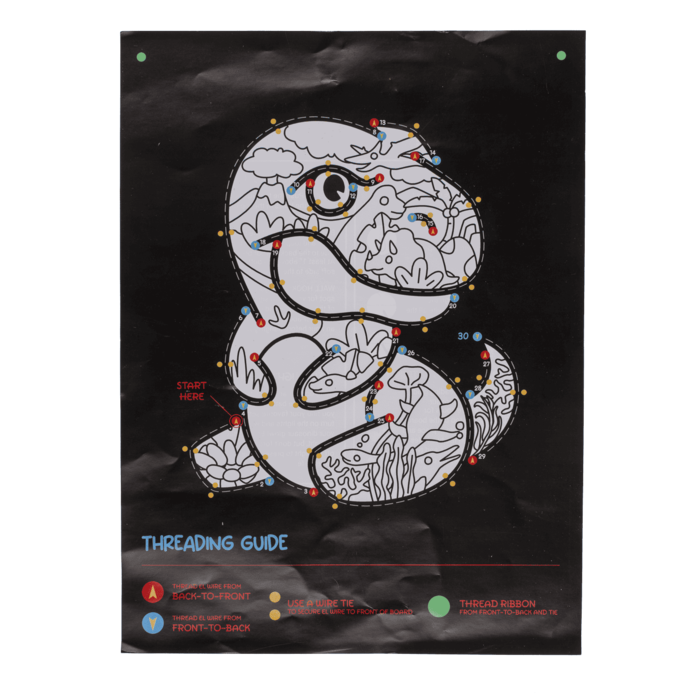 Dinosaurier Neon-Wandbild,