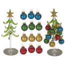 Deko-Glasweihnachtsbaum mit farbigen Glaskugeln,