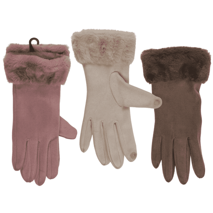 Winter-Handschuhe aus Wildleder-Imitat,