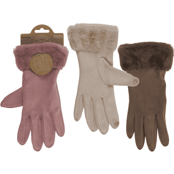 Winter-Handschuhe aus Wildleder-Imitat,