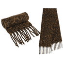 Flauschiger Schal mit Fransen, Leopard,