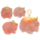 Kerze, Schweinchen mit Kleeblatt,