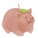 Kerze, Schweinchen mit Kleeblatt,