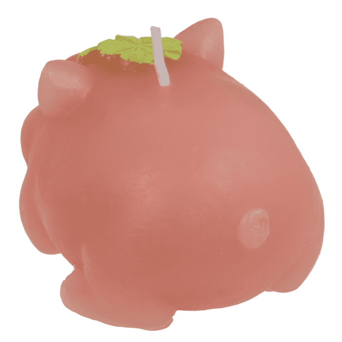 Kerze, Schweinchen mit Kleeblatt,