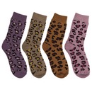 Damen-Stricksocken, Leopard,