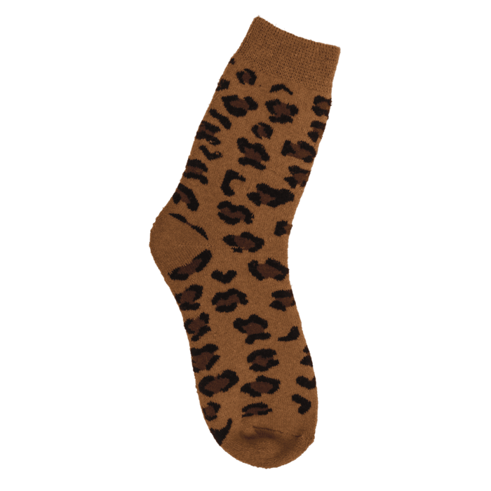 Damen-Stricksocken, Leopard,