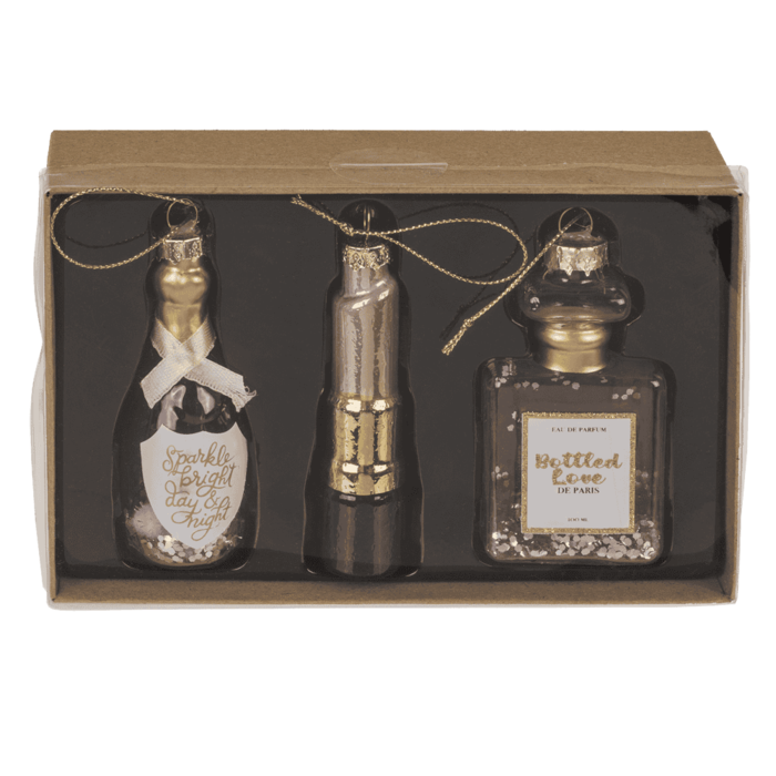 Glas-Baumschmuck, Fancy, 3er Set,X x X x X cm