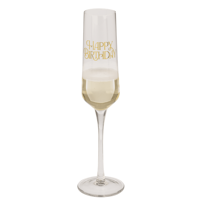 Sektglas-Set, Happy Birthday, 7 x 26 cm,