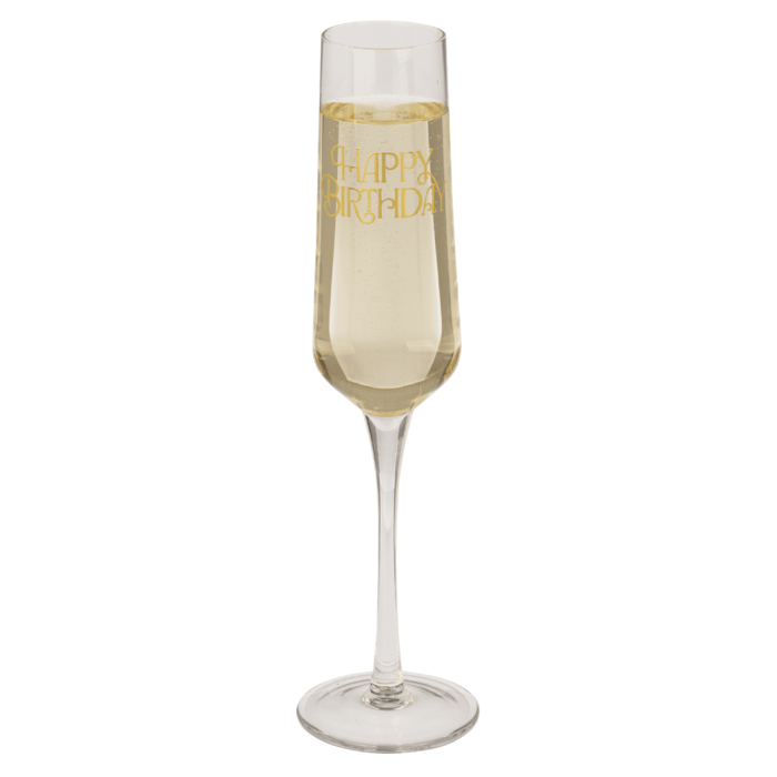 Sektglas-Set, Happy Birthday, 7 x 26 cm,