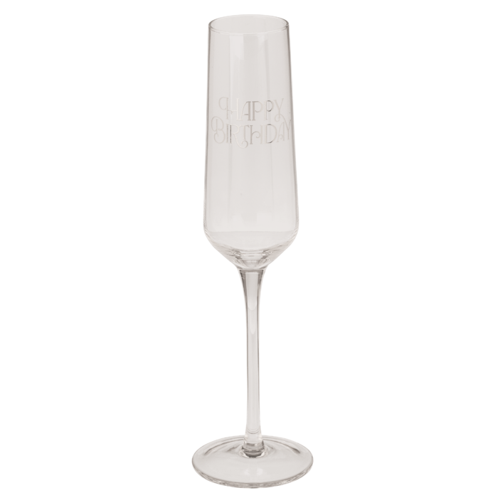 Sektglas-Set, Happy Birthday, 7 x 26 cm,