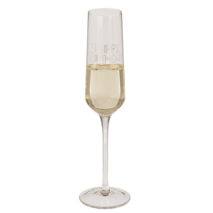 Sektglas-Set, Happy Birthday, 7 x 26 cm,