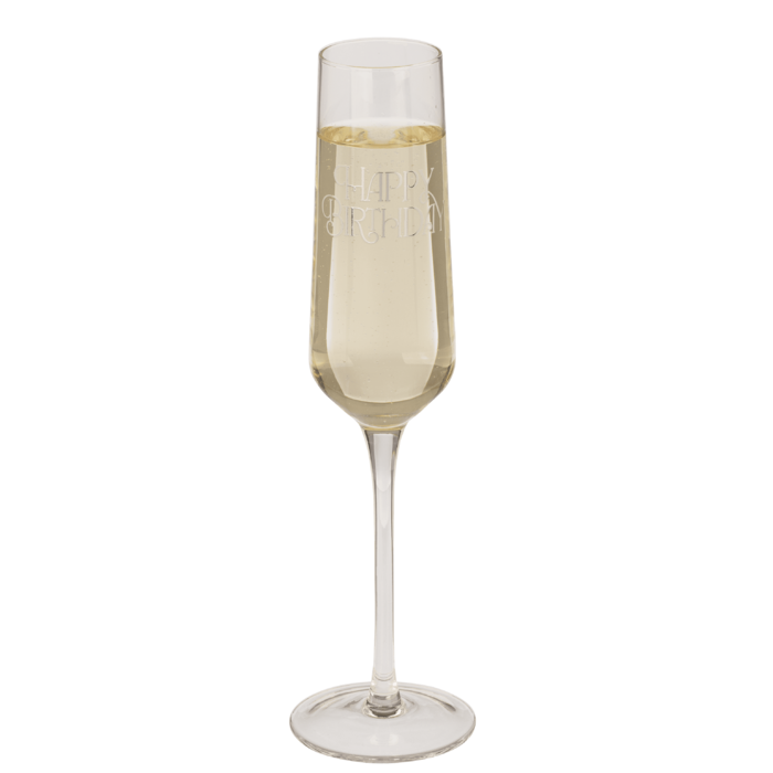 Sektglas-Set, Happy Birthday, 7 x 26 cm,