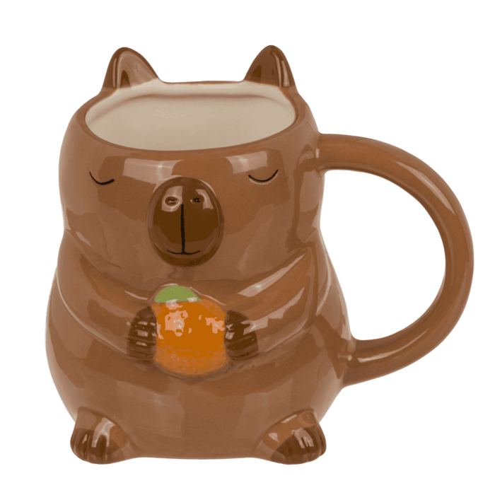 Becher, Capybara,Steingut, 13,5 x 11 cm,