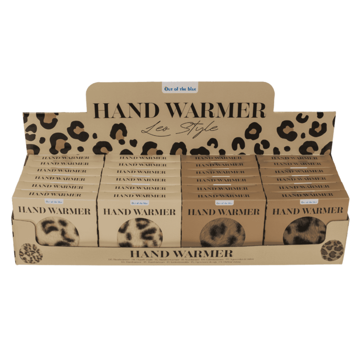 Runder Handwärmer, Leopard, mit Plüschüberzug,