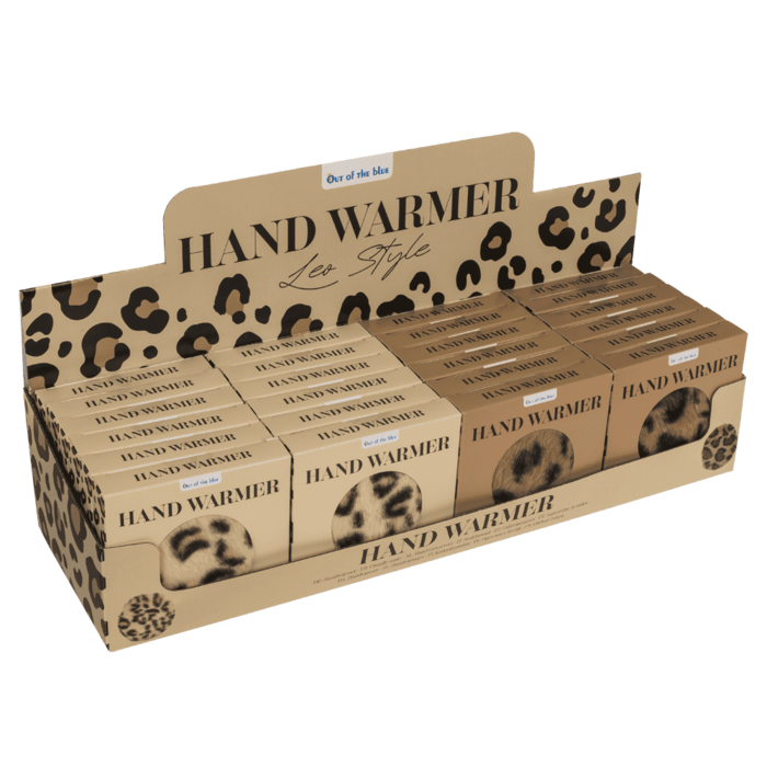 Runder Handwärmer, Leopard, mit Plüschüberzug,