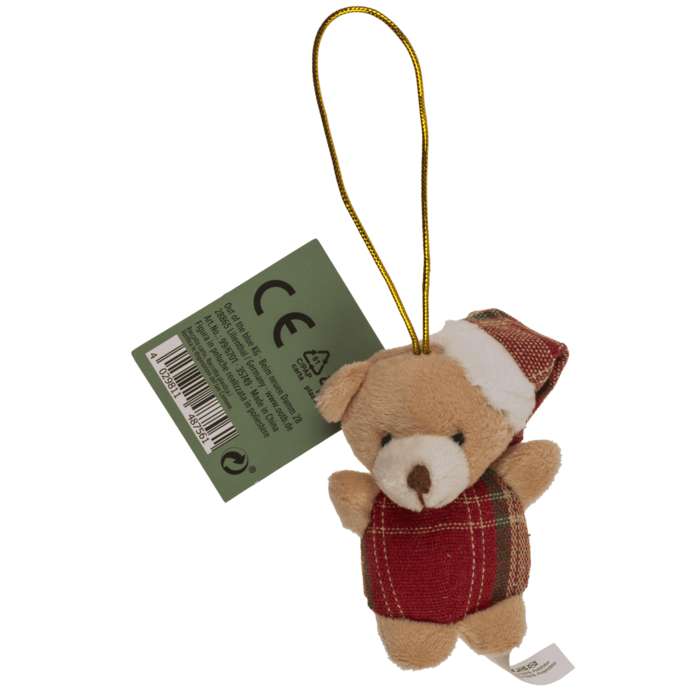 Weihnachts-Plüsch mit Aufhängeband, 8 cm,