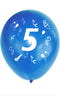 5 Zahlenballons, Ø 25cm, bunt sortiert, 5