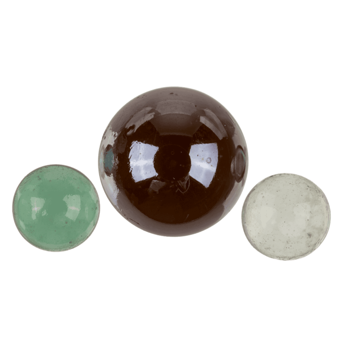 Glas-Murmelspiel, mit Stoffbeutel,